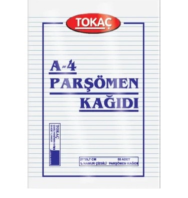 TOKAÇ A4 PARŞÖMEN KAĞIDI ÇİZGİLİ 50Lİ